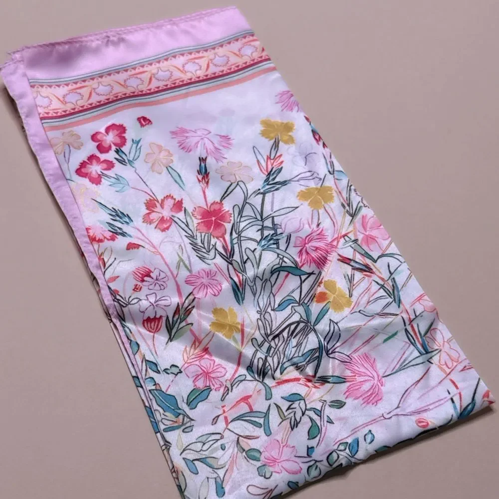 Floral Scarf in Pink and Multicolor G15